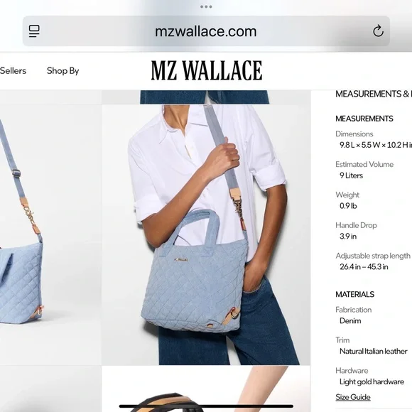 MZ Wallace Blue Quilted Satchel with Diamond Stitching